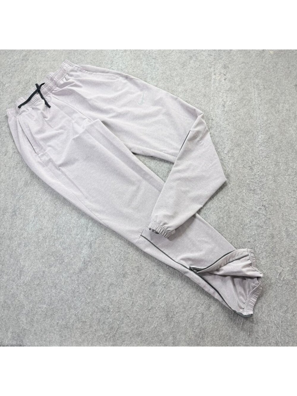 Nike Essential Running Pants Mens M Tall Gray 30" Woven Gym Stretch Ankle Zip